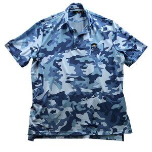 Ralph Lauren RLX Mens Polo Shirt Size XL Blue Camo 2023 PGA Oak Hill Performance